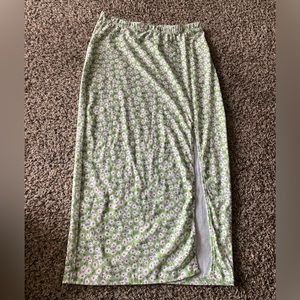 Green floral skirt